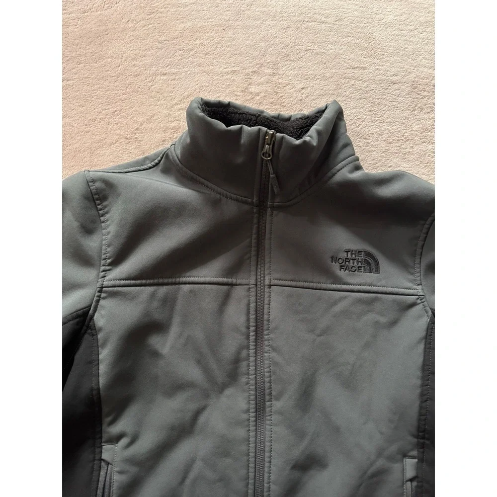 The‎ North Face Jacket Mens Black Fleece Lined Windwall Mock Neck Full Zip Sz S